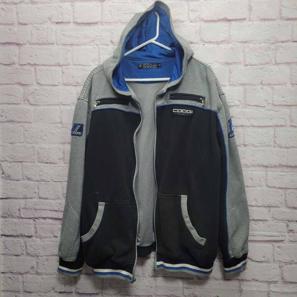 Beat Up Coogi Australia Full Zip Hoodie Jacket Mens XXL Grunge Streetwear *READ